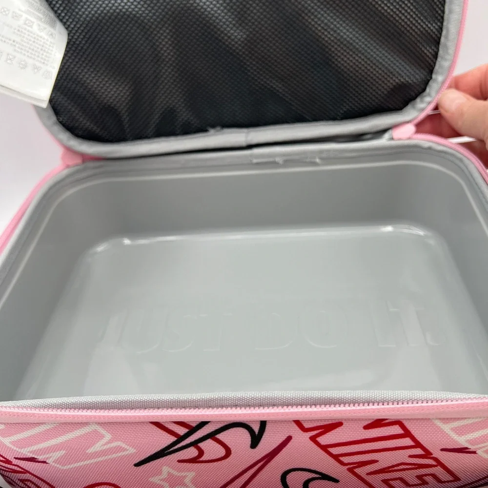 Nike Hard Shell Lunch Box Medium Soft Pink Swoosh Logo back to school